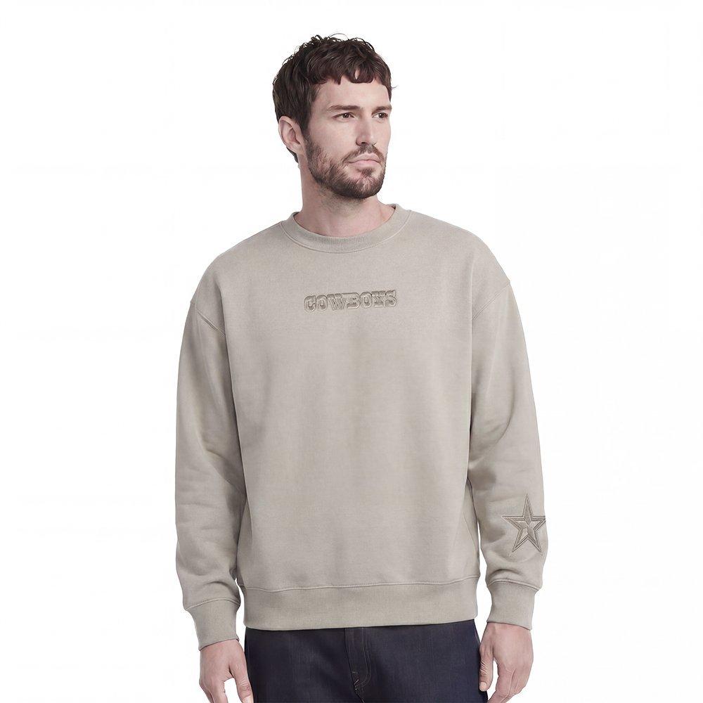 Pro Standard Men's NFL Dallas Cowboys Wingspan Drop Shoulder Fleece Crewneck - Taupe - TAUPE